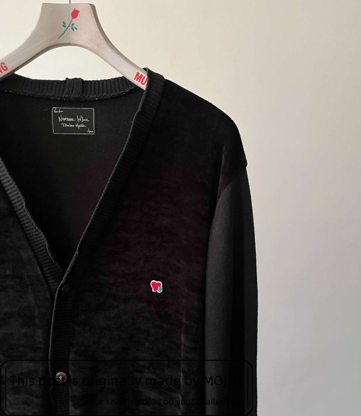 Number (N)ine Sz 3 Number Nine 03AW Velvet Heart Tear Cardigan mojos7 Size US L / EU 52-54 / 3 - 3 Thumbnail