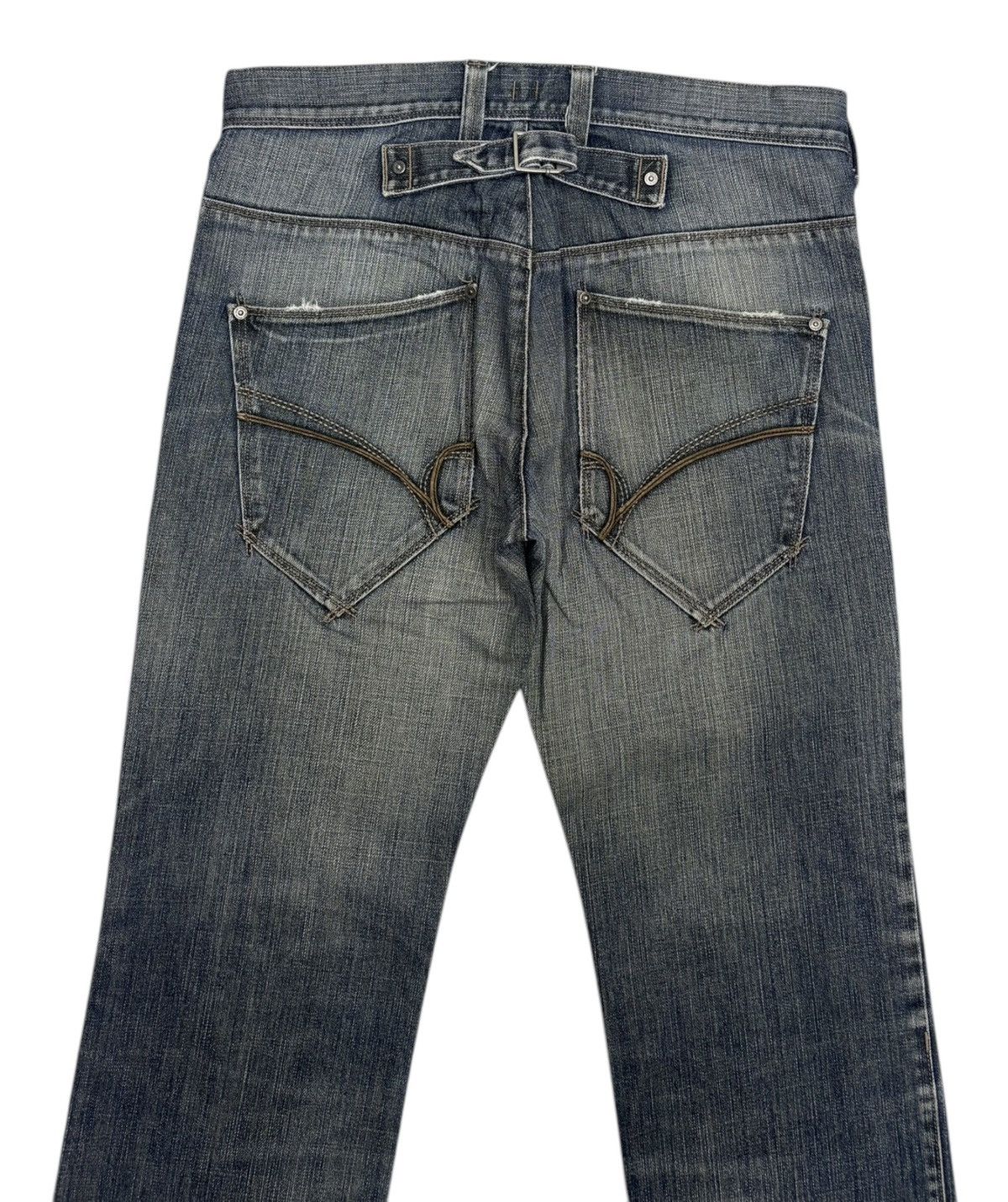 Hysteric Glamour × Japanese Brand VINTAGE BACK NUMBER DISTRESSED DENIM JEANS Size US 34 / EU 50 - 6 Thumbnail