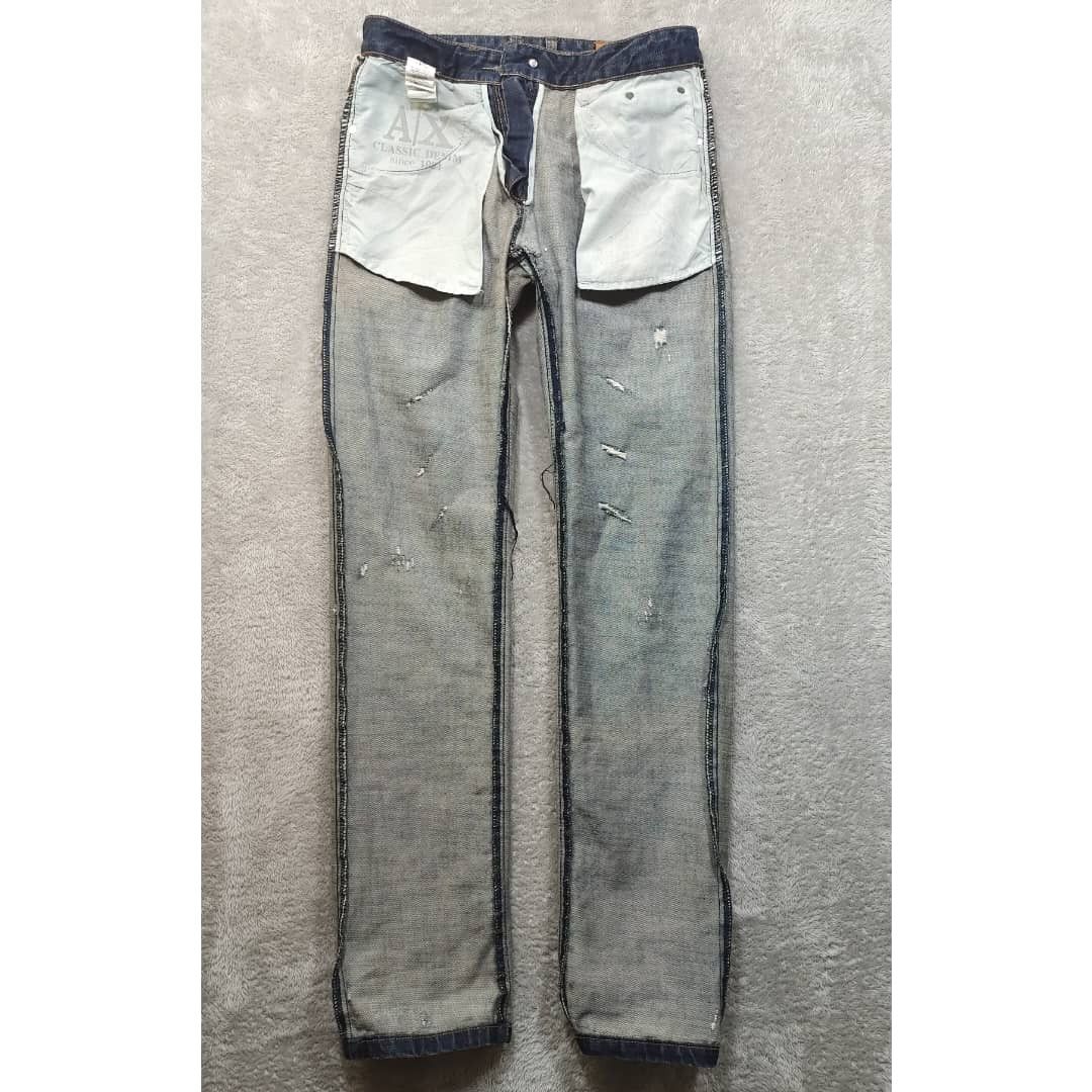 Armani × Armani Exchange × If Six Was Nine Armani Exchange Straight Cut Blue Denim Jeans Size US 29 - 7 Thumbnail