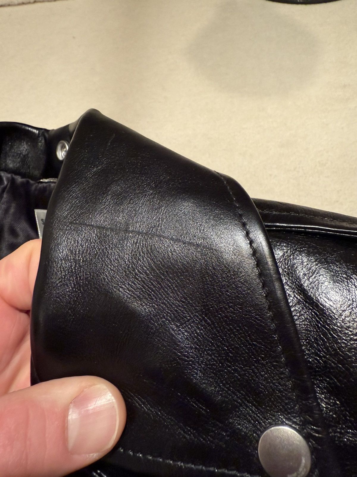 Saint Laurent Paris Saint Laurent oiled calf black leather biker jacket 46 L01 Size US S / EU 44-46 / 1 - 22 Thumbnail