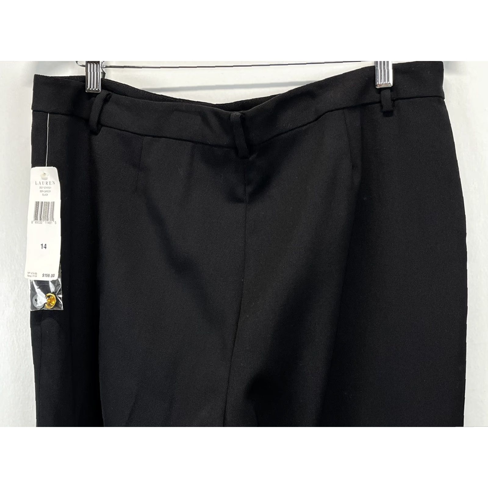 Ralph Lauren VINTAGE Lauren Ralph Lauren LRL Wool Pants Women Sz 14 Black Button Zip 31.5" Inseam Dress Pants 90s Old Money Capsule Womens Size 36" / US 14 / IT 50 - 4 Thumbnail