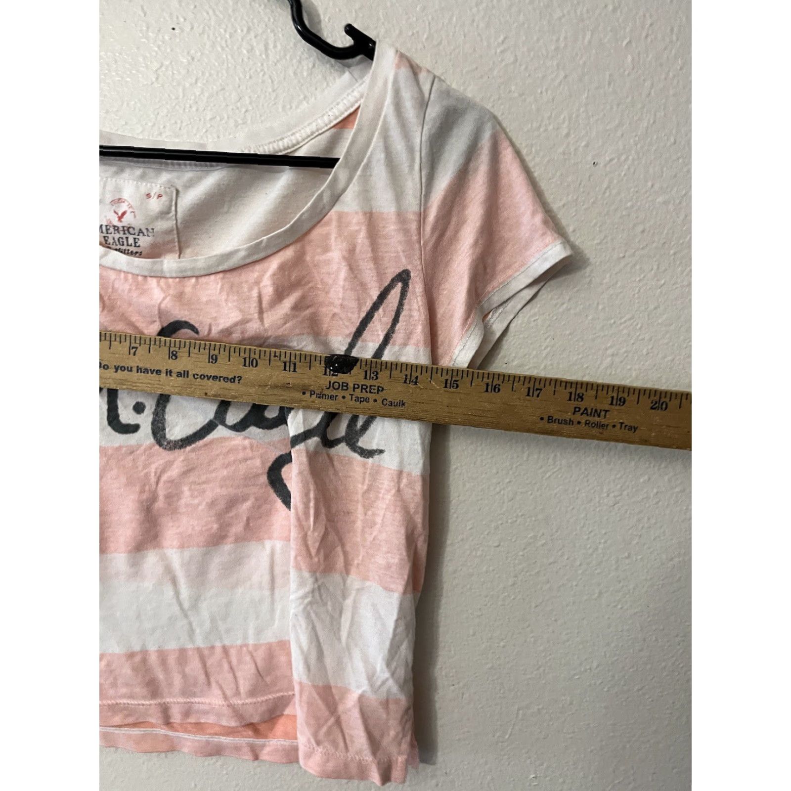 American Eagle Outfitters VINTAGE American Eagle Womens T-Shirt Short Sleeve 100% Cotton Pink Striped Size S Size S / US 4 / IT 40 - 4 Thumbnail
