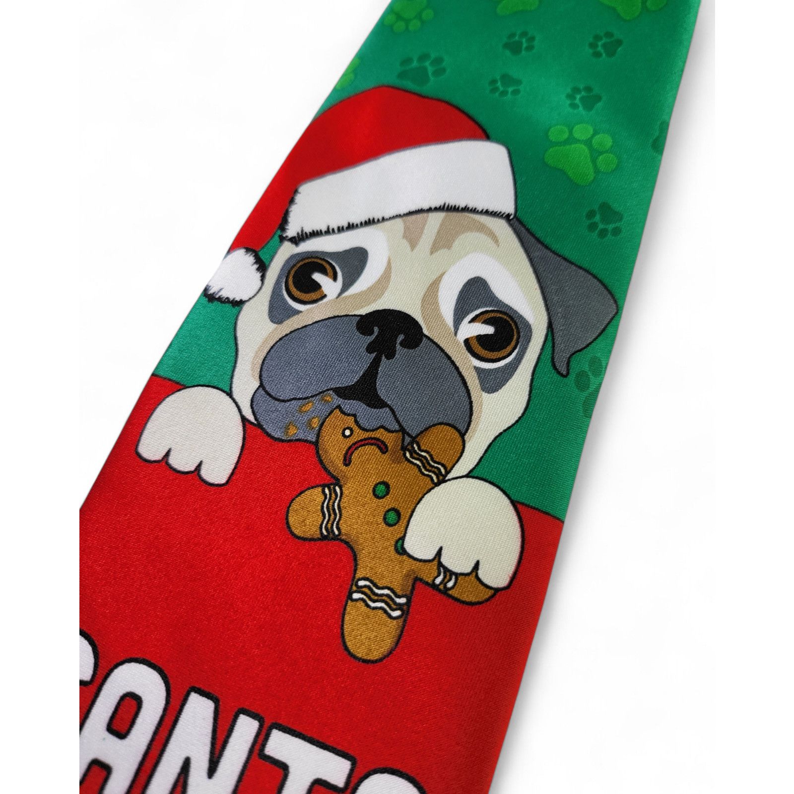 Other NWT Holiday Traditions Santa Paws Pug Christmas Neck Tie Size ONE SIZE - 3 Thumbnail