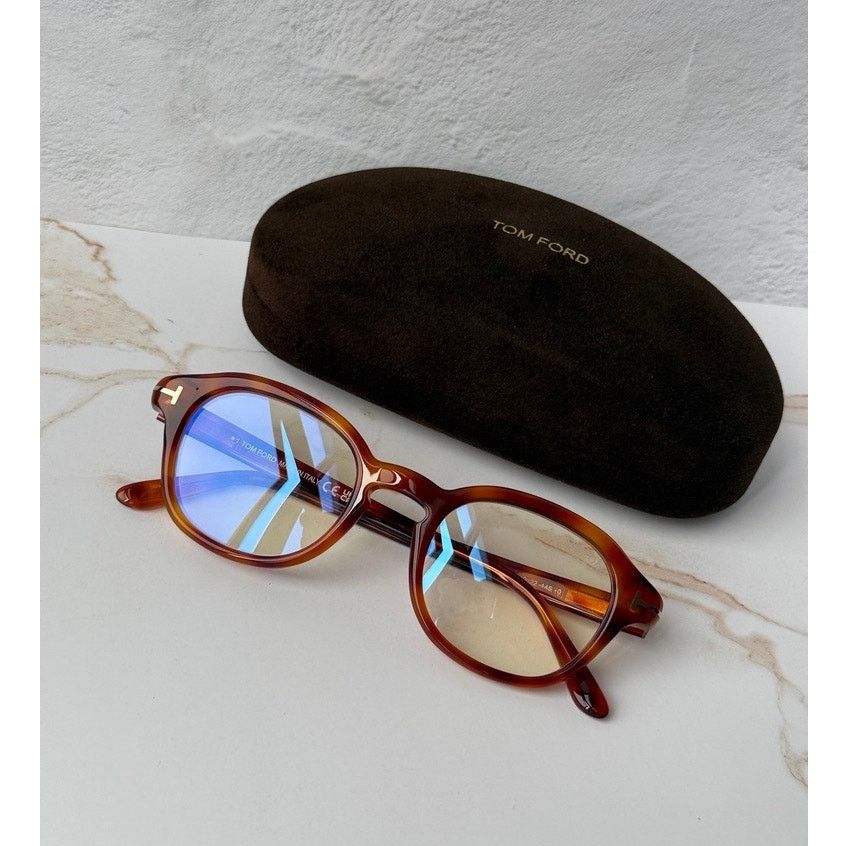 Tom Ford NEW Tom Ford FT5871-B Bluelight Frames in Havana Brown Size ONE SIZE - 2 Thumbnail