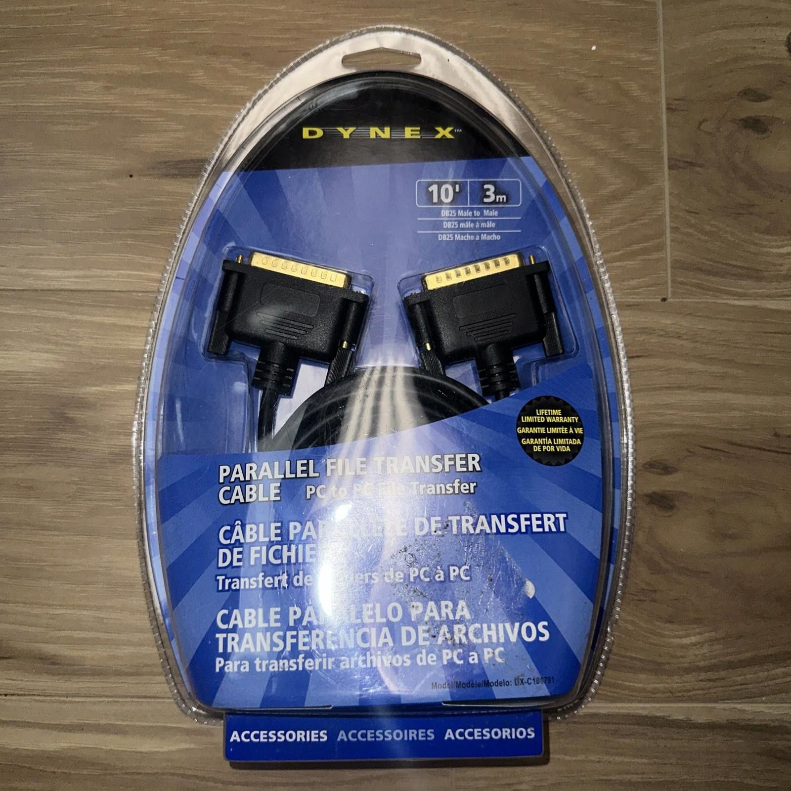 DYNE Dynex 10' Parallel File Transfer Cable DXC101791 DB25 M/DB25 Size ONE SIZE - 1 Thumbnail