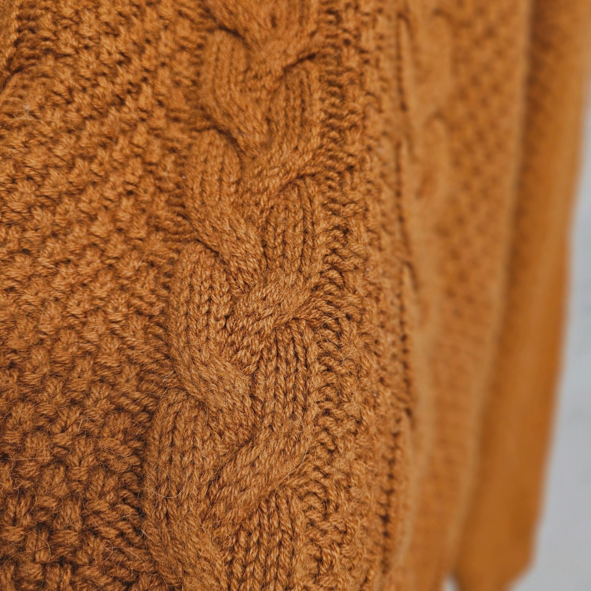 Vintage Stefanel Italy Vintage 80s Wool Alpaca Cable Knit Ochre Pull Size US XL / EU 56 / 4 - 13 Thumbnail