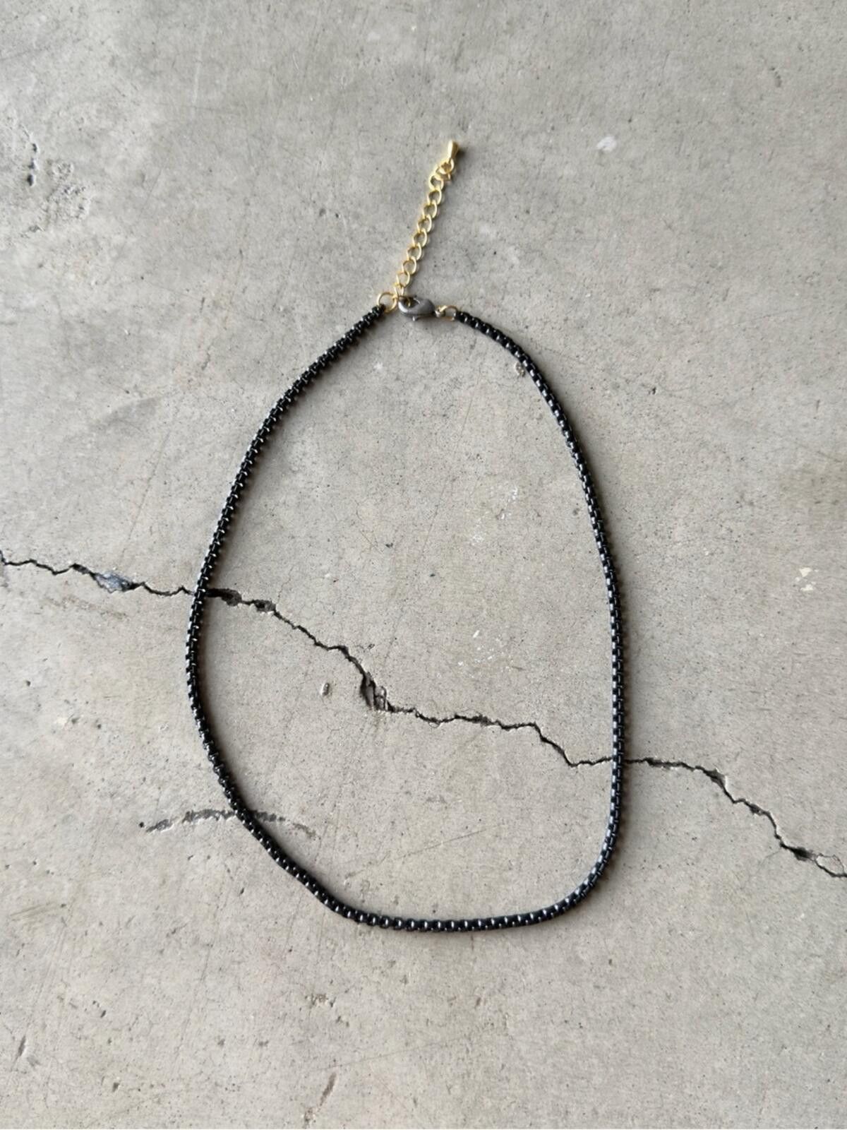 Zara Black Box Chain Necklace / Gold Extender / Minimal Jewelry Size ONE SIZE - 1 Thumbnail