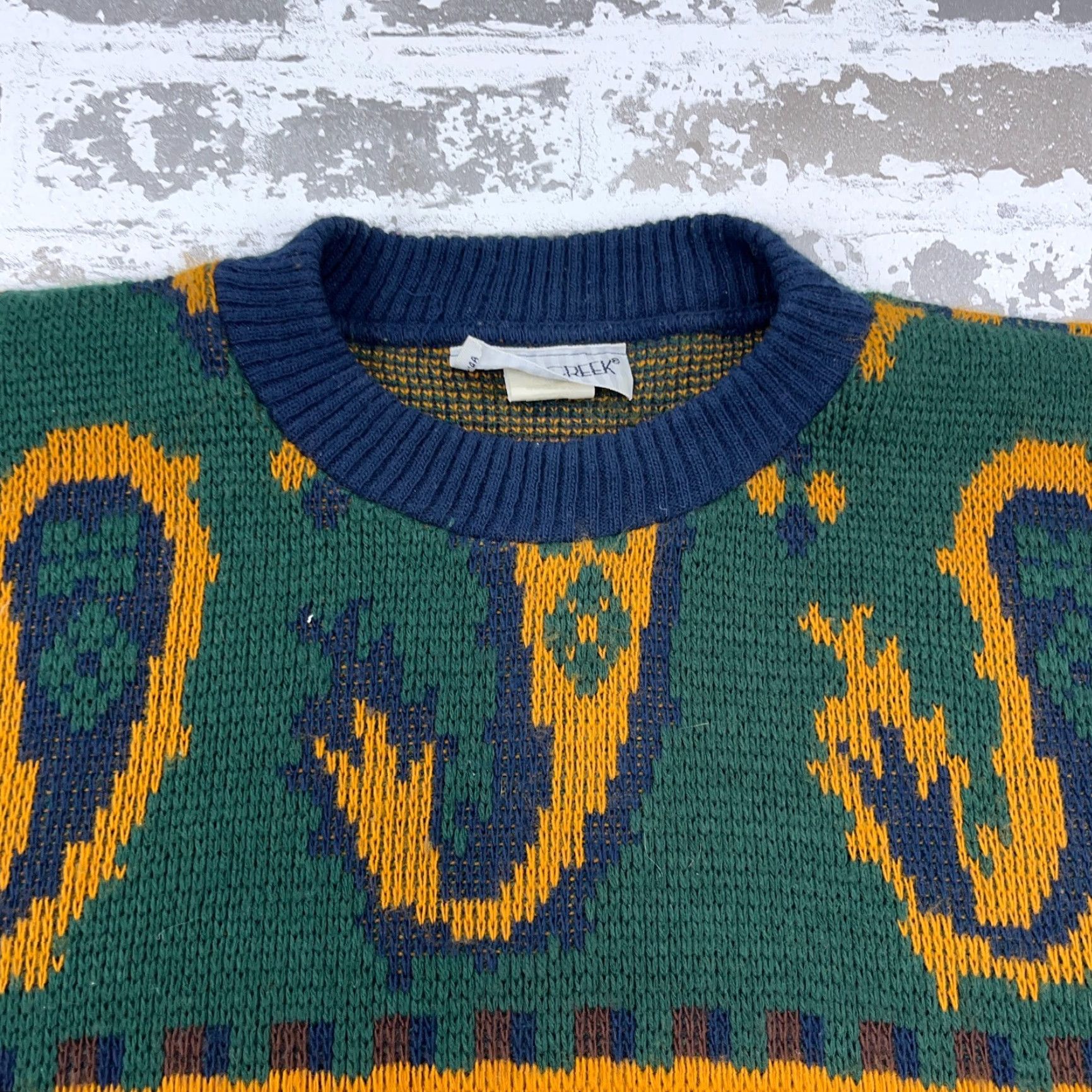 Vintage VINTAGE Cabin Creek Sweater Women Large Blue Chunky-Knit Geometric 90s Boho Size L / US 10 / IT 46 - 3 Thumbnail