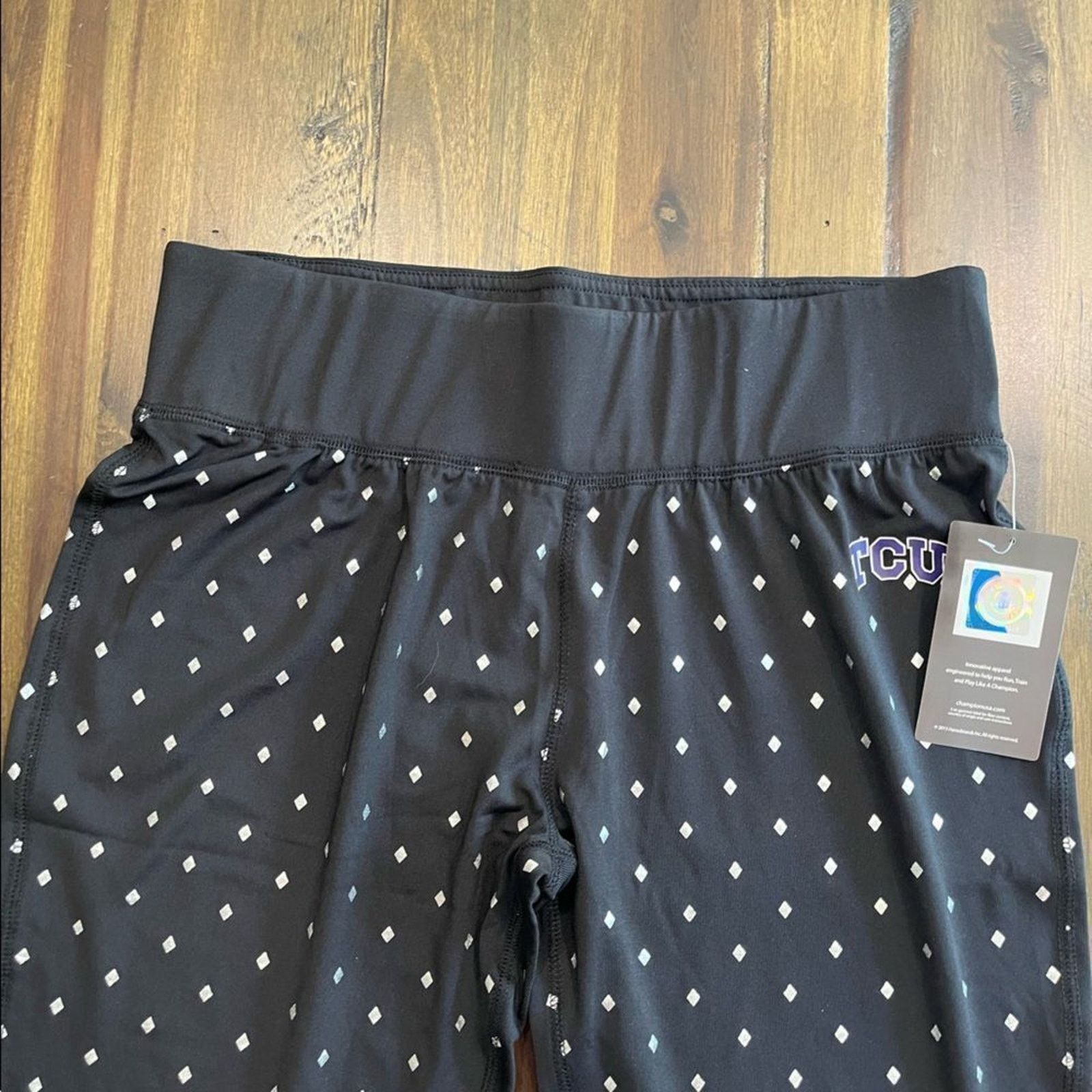 Champion TCU Champion Capri Leggings Black Diamond Print Size L Size 31" - 4 Thumbnail