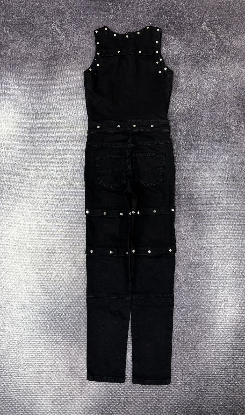 Diesel Diesel De-Berry Tuta NWT Women’s Black Studded Jumpsuit Size 24" / US 00 / IT 34 - 2 Thumbnail