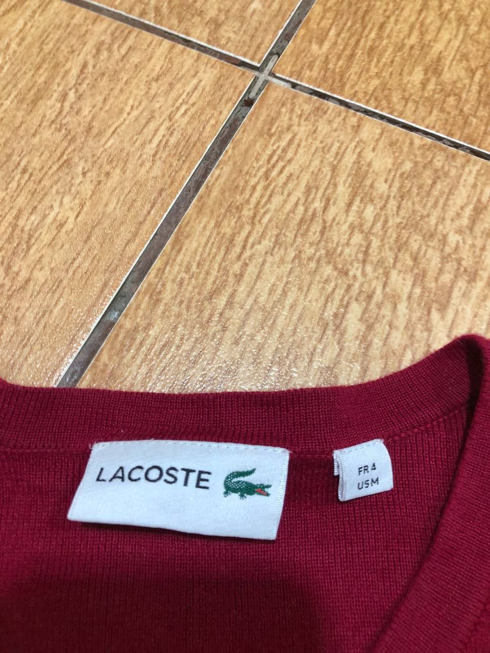 Lacoste VINTAGE LACOSTE V-neck Wool Sweater Size US M / EU 48-50 / 2 - 2 Thumbnail