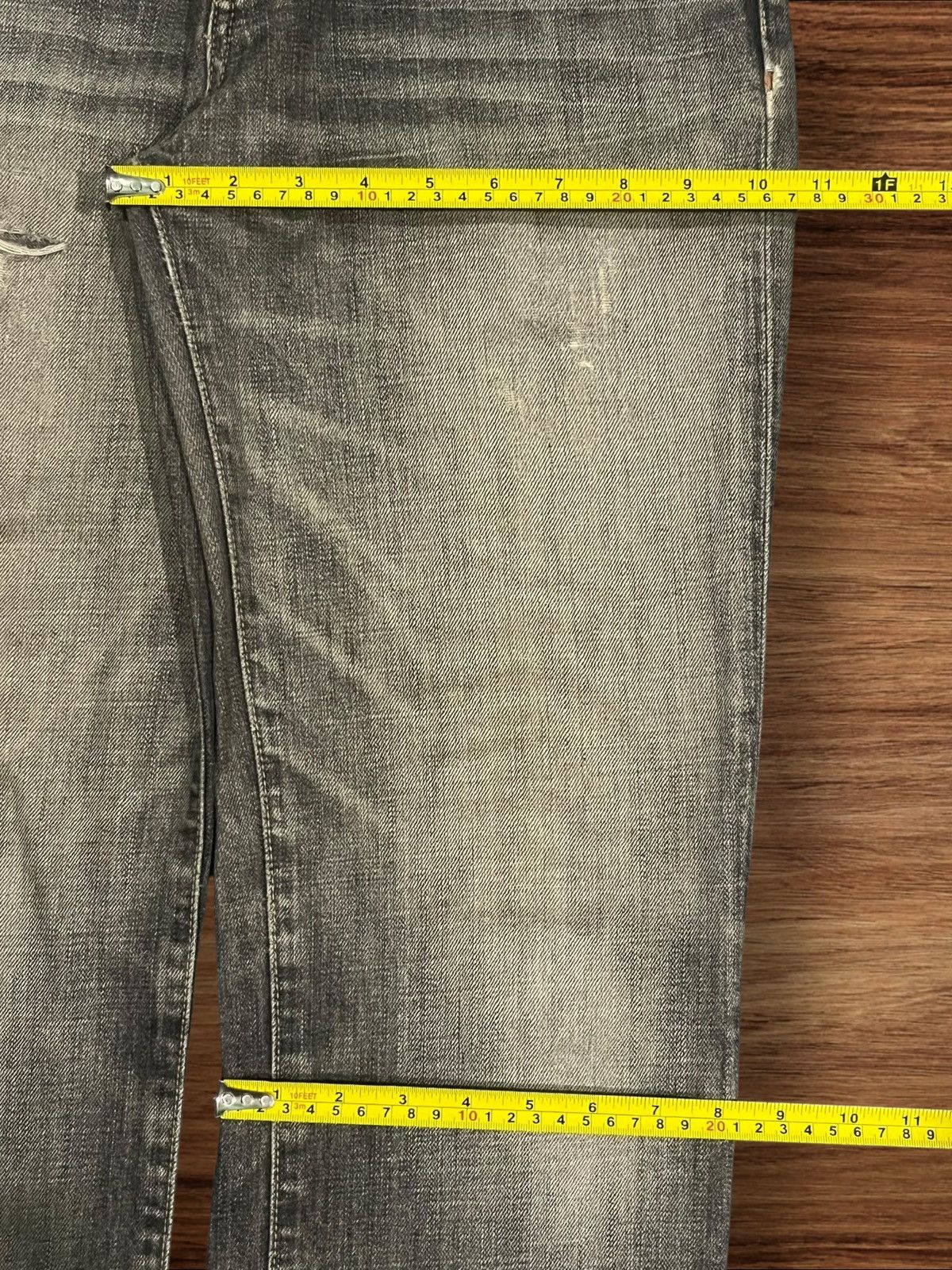 Japanese Brand × Jun Takahashi × Uniqlo Vintage Japanese Brand Uniqlo Rusty Grey Washed Frayed Jeans Size US 28 / EU 44 - 14 Thumbnail