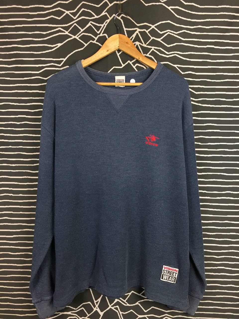 Vision Streetwear Vtg 80s Vision Streetwear Skate Logo Waffle Knit Thermal Tee Size US XL / EU 56 / 4 - 1 Thumbnail