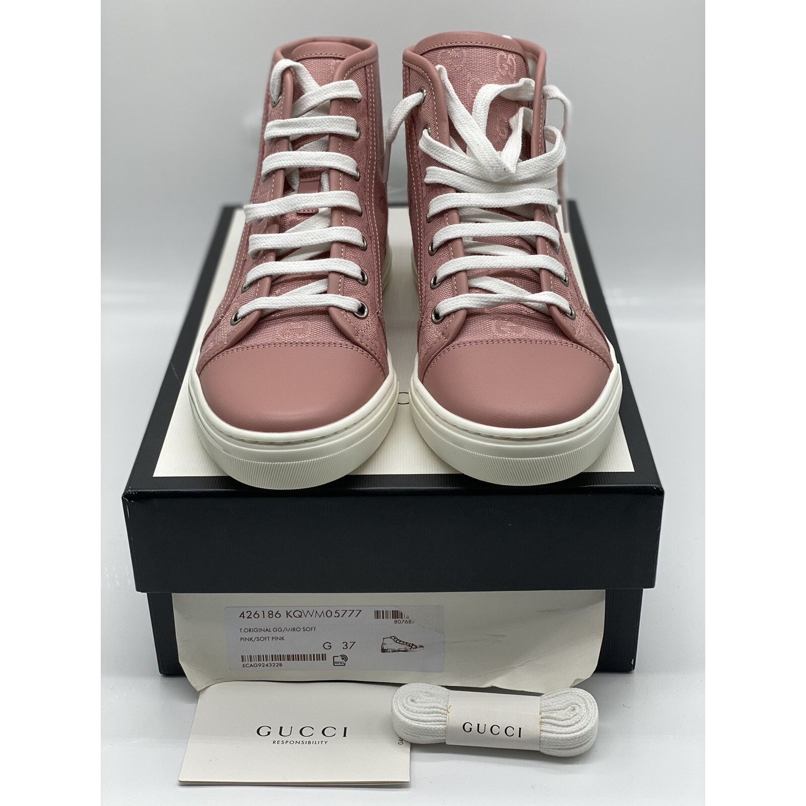 Gucci Gucci GG Canvas “Soft Pink” High-Top Sneakers Size 7.5 US Size US 7.5 / IT 37.5 - 6 Thumbnail