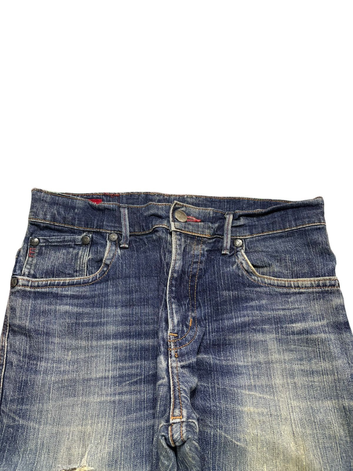 Edwin Vintage Edwin Blue Trip Rusty Wash Distressed Jeans Size US 32 / EU 48 - 4 Thumbnail