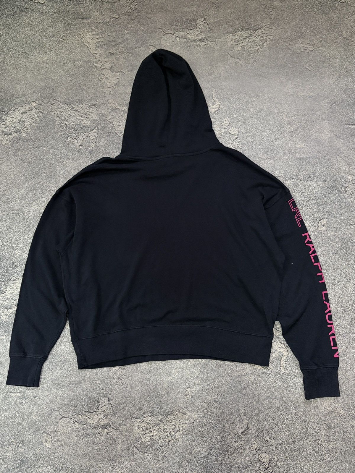 Lauren Ralph Lauren LRL Ralph Lauren Navy Cropped Hoodie Neon Pink Logo M Size M / US 6-8 / IT 42-44 - 4 Thumbnail