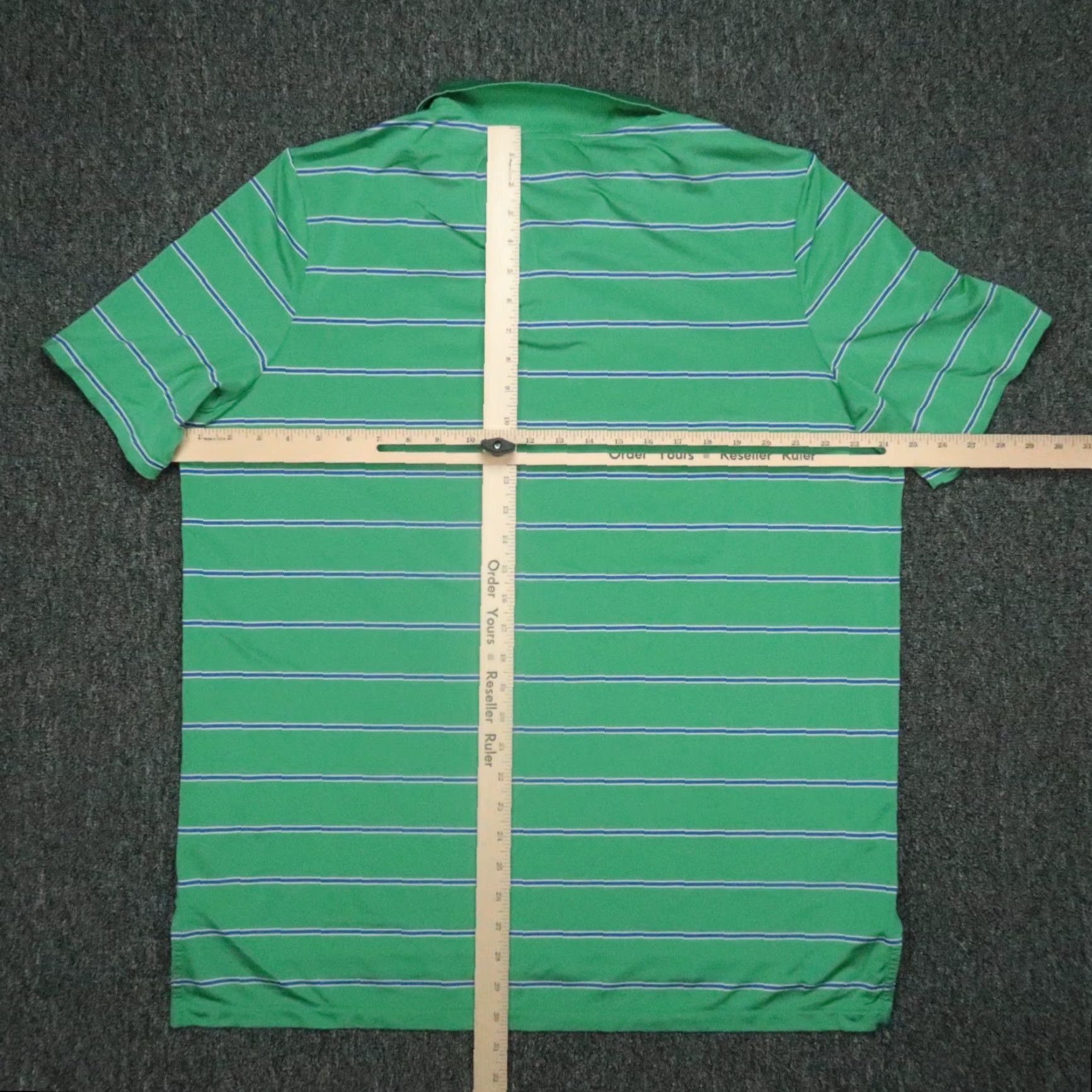 RLX Ralph Lauren RLX Ralph Lauren Shirt Men XL Green Striped Polo Short Sleeve Collared Golf Performance XL Size US XL / EU 56 / 4 - 7 Thumbnail