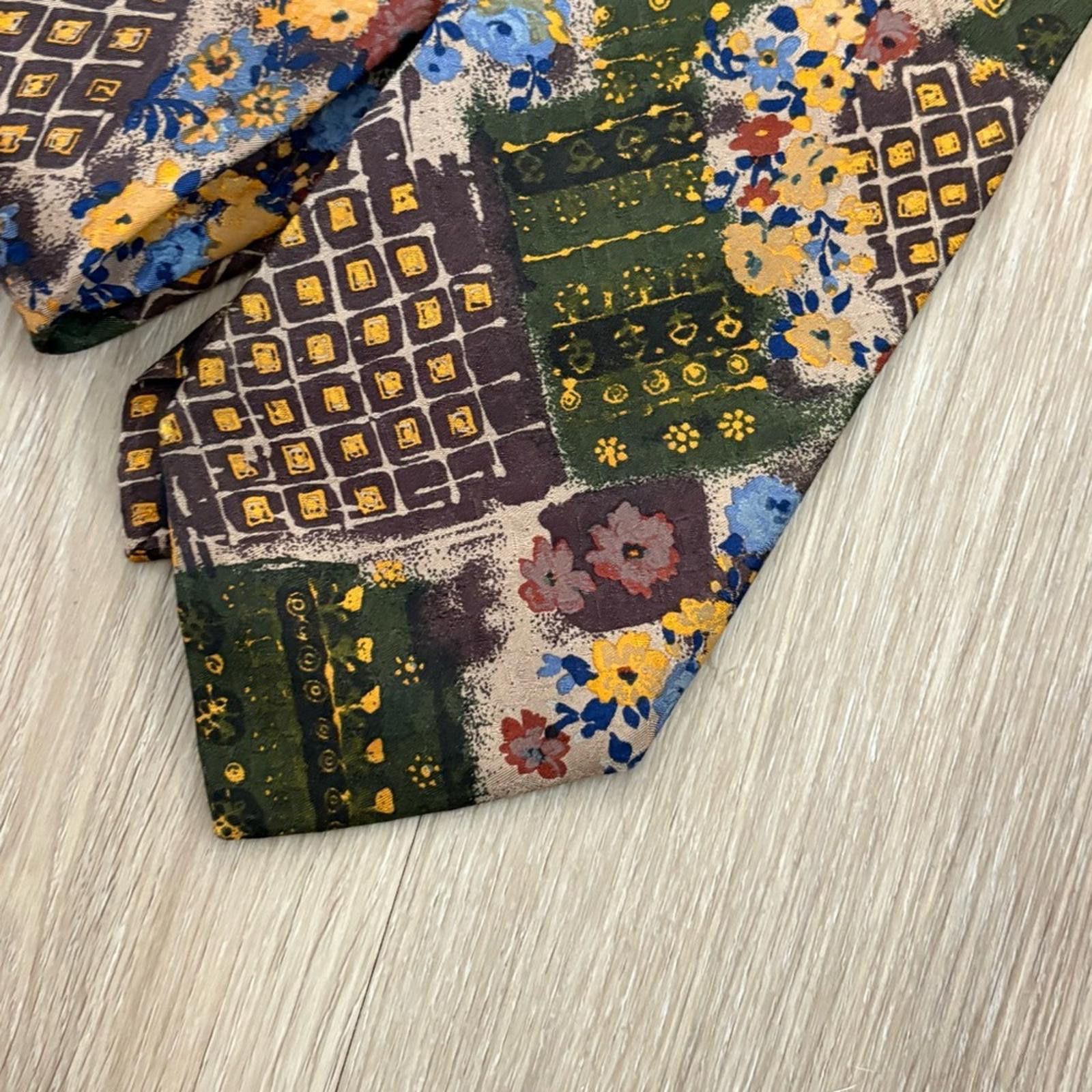 Lorenzo Uomo Lorenzo 1964 Vintage Silk Tie Abstract Floral & Geometric Size ONE SIZE - 2 Thumbnail
