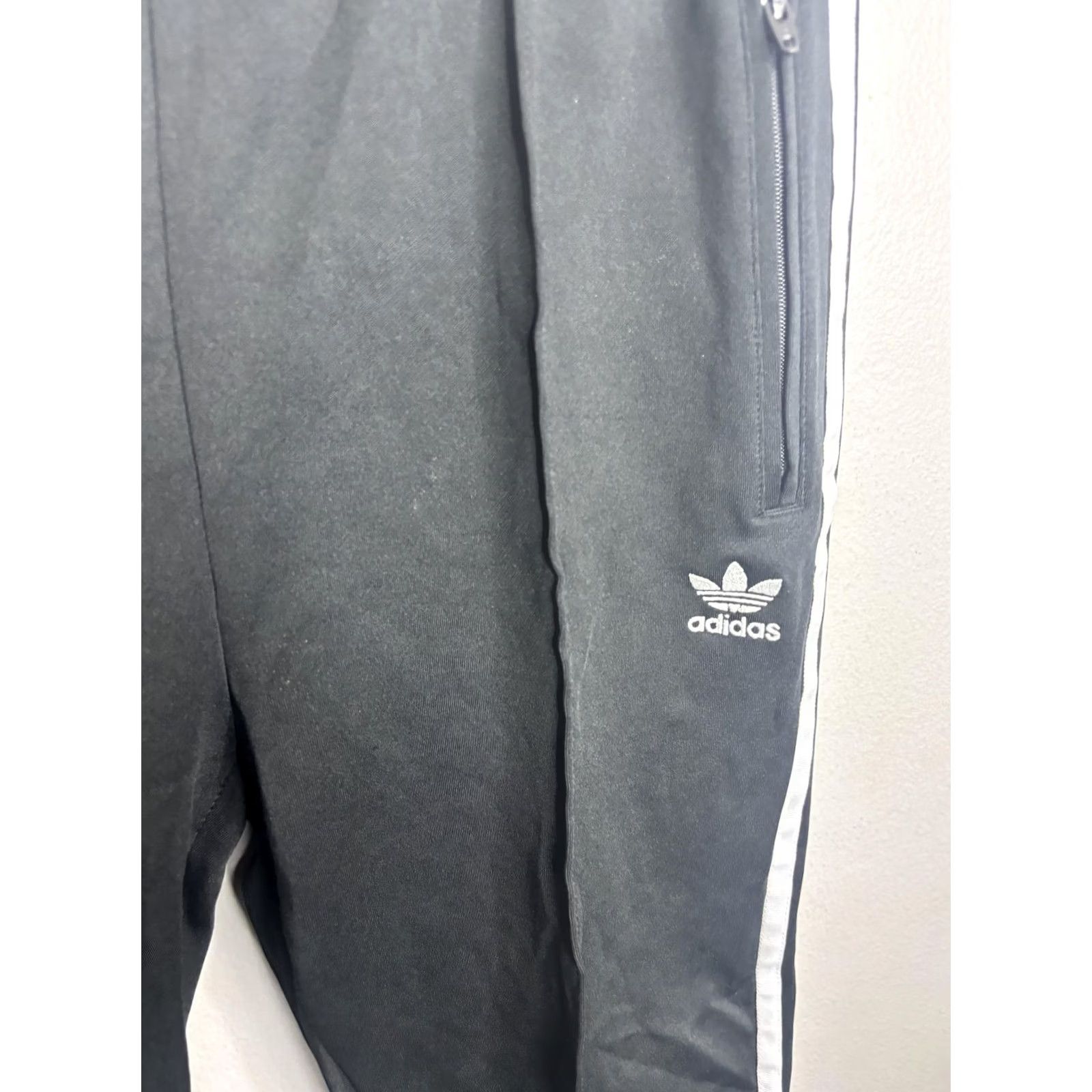 Adidas Adidas Track Pants Mens M Primeblue 3 Stripes Trefoil Joggers Athletic Black White Pants Size US 31 - 2 Thumbnail