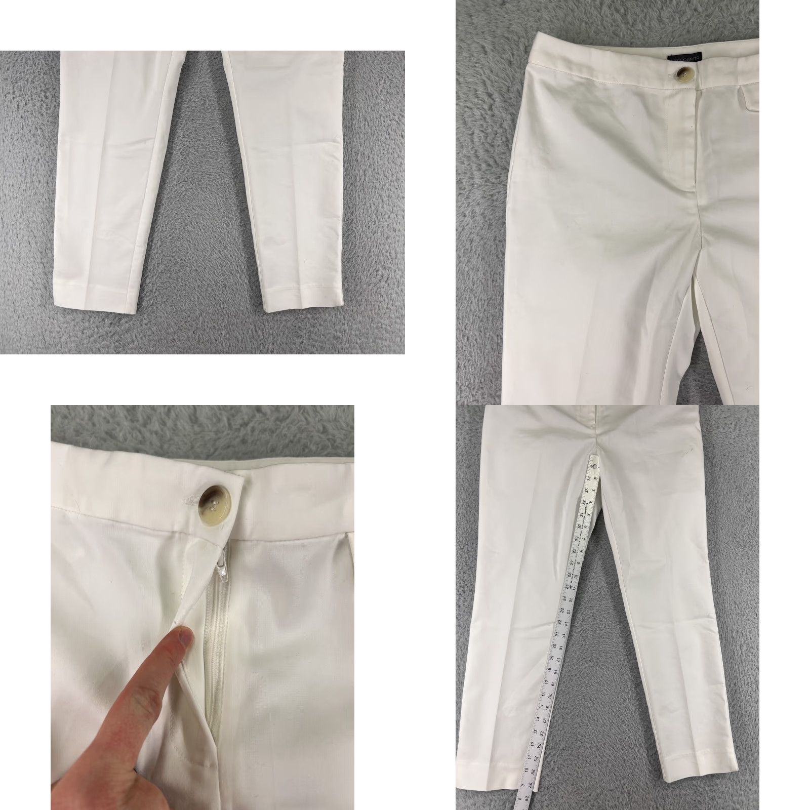 Vince Camuto Vince Camuto Women's Pants Size 8 White Chino Cotton Blend Casual Regular Fit Straight Leg Size 30" / US 8 / IT 44 - 8 Thumbnail