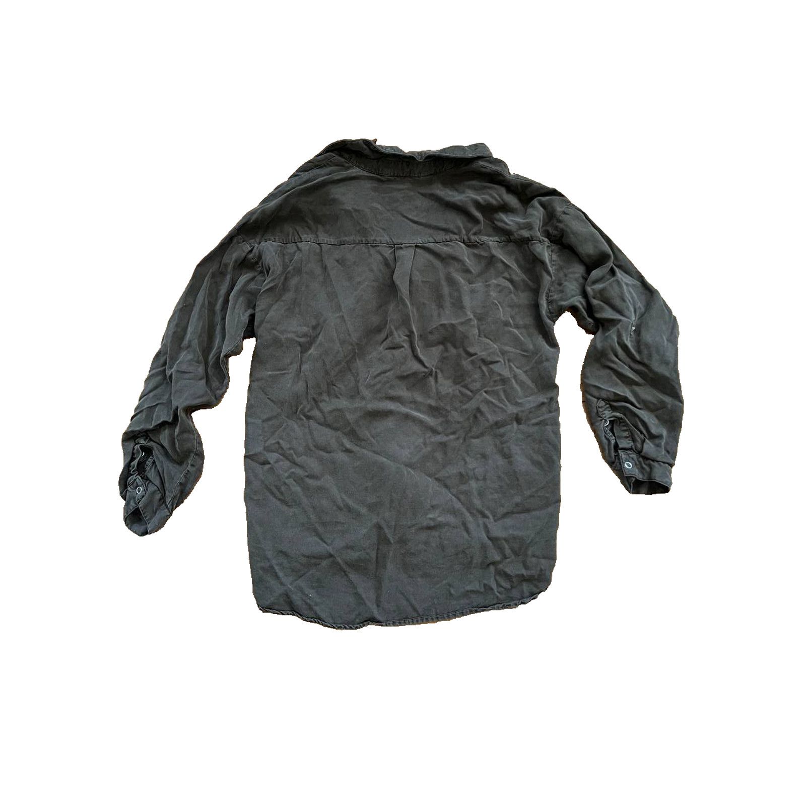 Zara ZARA DENIM Tencel Button Up Dark Snap Button Size XS A000821 Size XS / US 0-2 / IT 36-38 - 2 Thumbnail