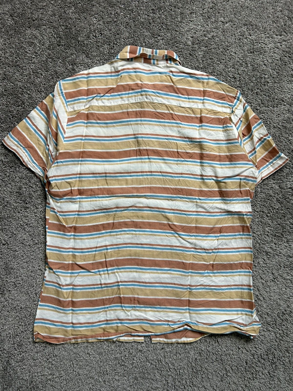 Vintage Vintage 70 Charlie Striped Rayon Short Sleeve Button Up Size US M / EU 48-50 / 2 - 6 Thumbnail
