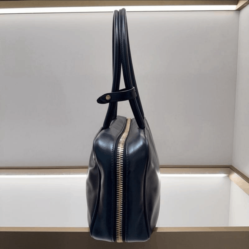 Miu Miu Miu Miu Miu Miu Beau Logo‑Zip Calfskin Top‑Handle Bag M Size ONE SIZE - 3 Thumbnail