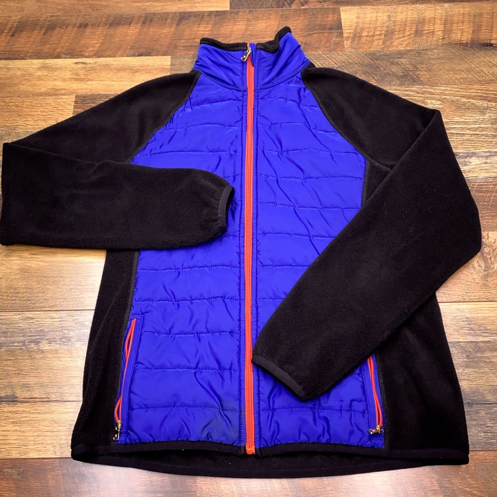 Ralph Lauren Lauren Ralph Lauren Jacket Fleece Large Blue Black Full Zip Quilted Size L / US 10 / IT 46 - 3 Thumbnail