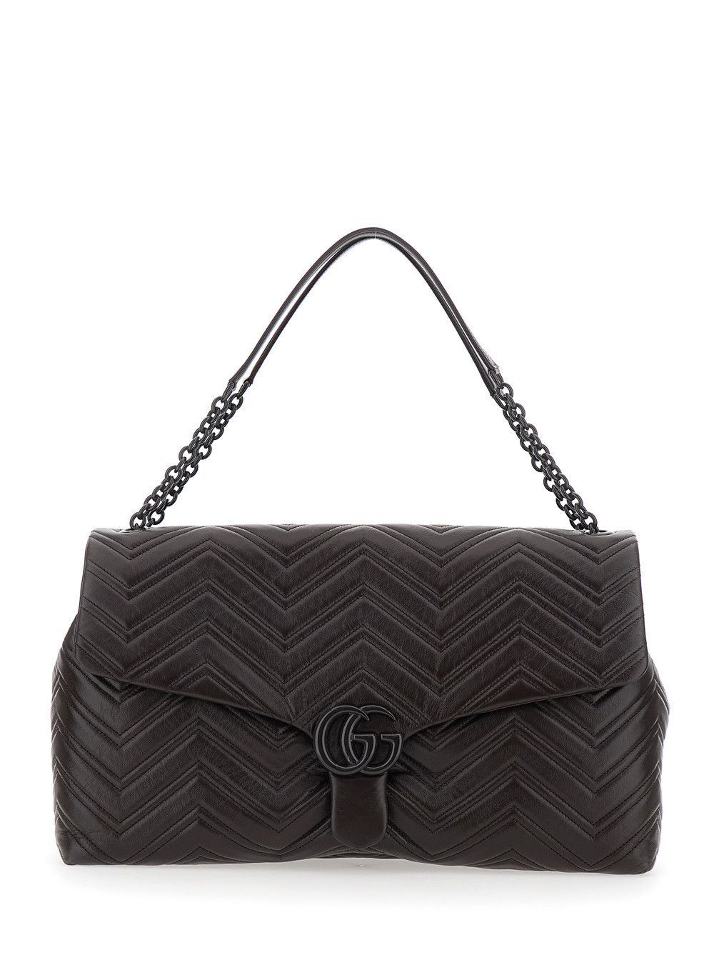 Gucci Brown Leather 'Gucci' Shoulder Bag with Adjustable Strap Size ONE SIZE - 1 Thumbnail