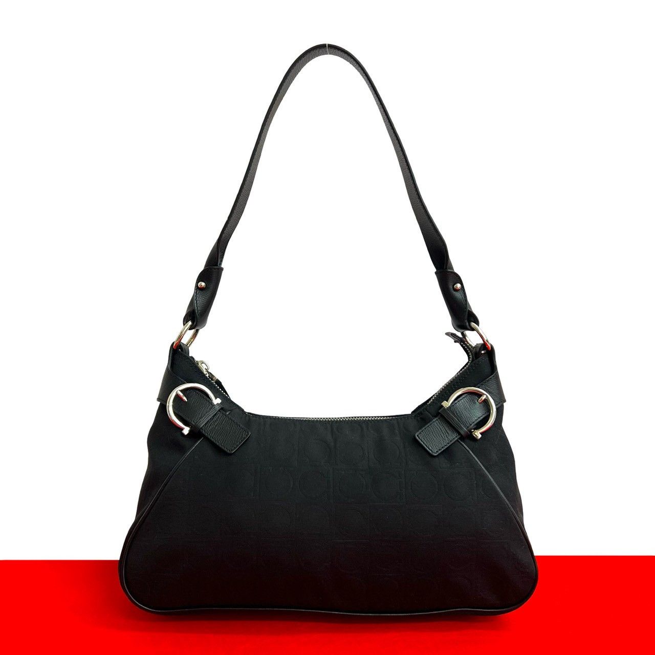 Salvatore Ferragamo Salvatore Ferragamo Salvatore Ferragamo Gancini Canvas Leather Shoulder Bag Leather Shoulder Bag DUTY FREE for USA Size ONE SIZE - 1 Thumbnail