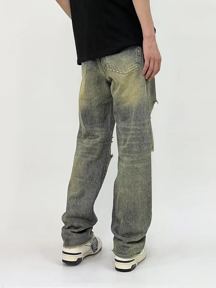 Japanese Brand Loose straight leg washed ripped jeans Size US 32 / EU 48 - 5 Thumbnail