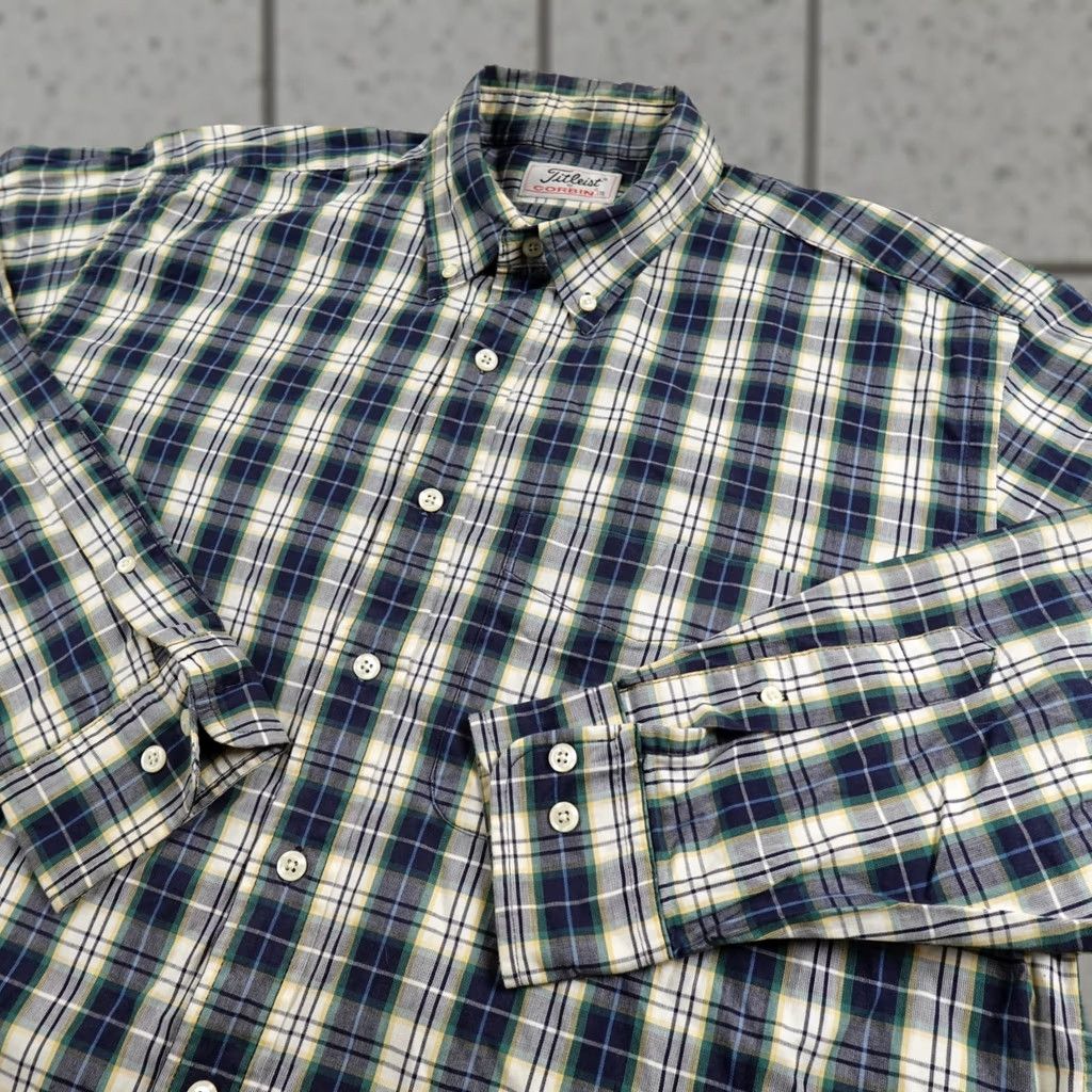 Titleist VINTAGE Titleist Shirt Mens M Blue Beige Golf Golfing Long Sleeve Button Up Corbin Size US M / EU 48-50 / 2 - 1 Thumbnail