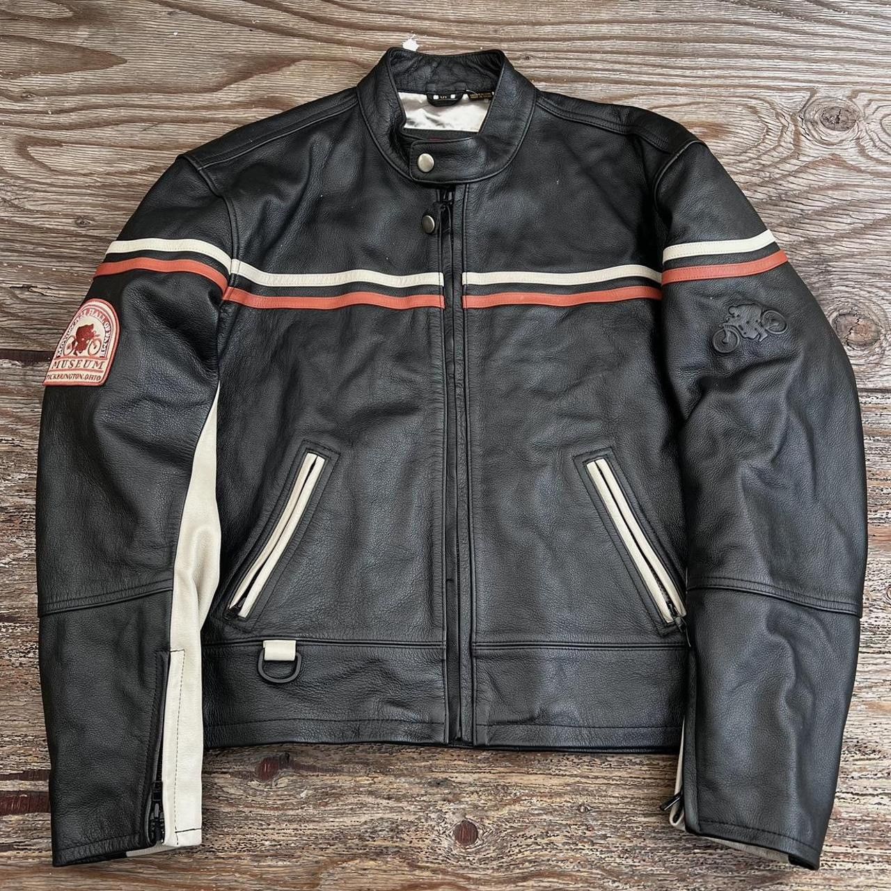 image of Vintage Motorcycle Leather Jacket in Black, Men's (Size XL)