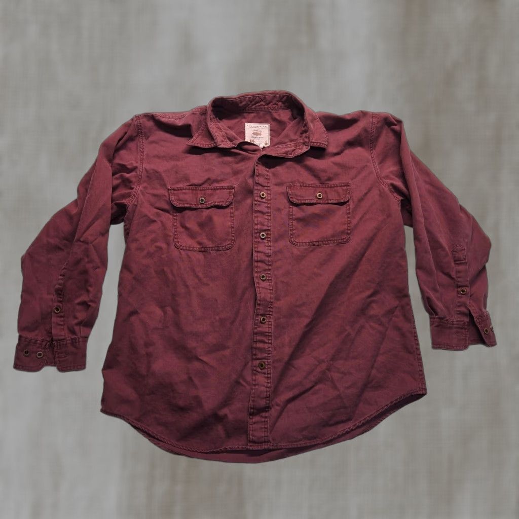 Orvis VINTAGE Orvis Heavyweight Long Sleeve Button-Up Shirt Red 100% Cotton Men Size XL Size 46R - 1 Thumbnail
