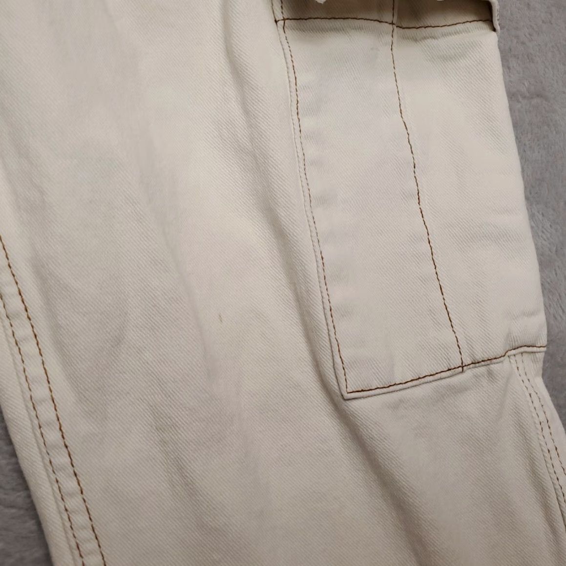 Pacsun Pacsun Cargo pants Mens Large White Twill Elastic Waist Y2k Retro Skate Utility Pants Size US 38 / EU 54 - 3 Thumbnail