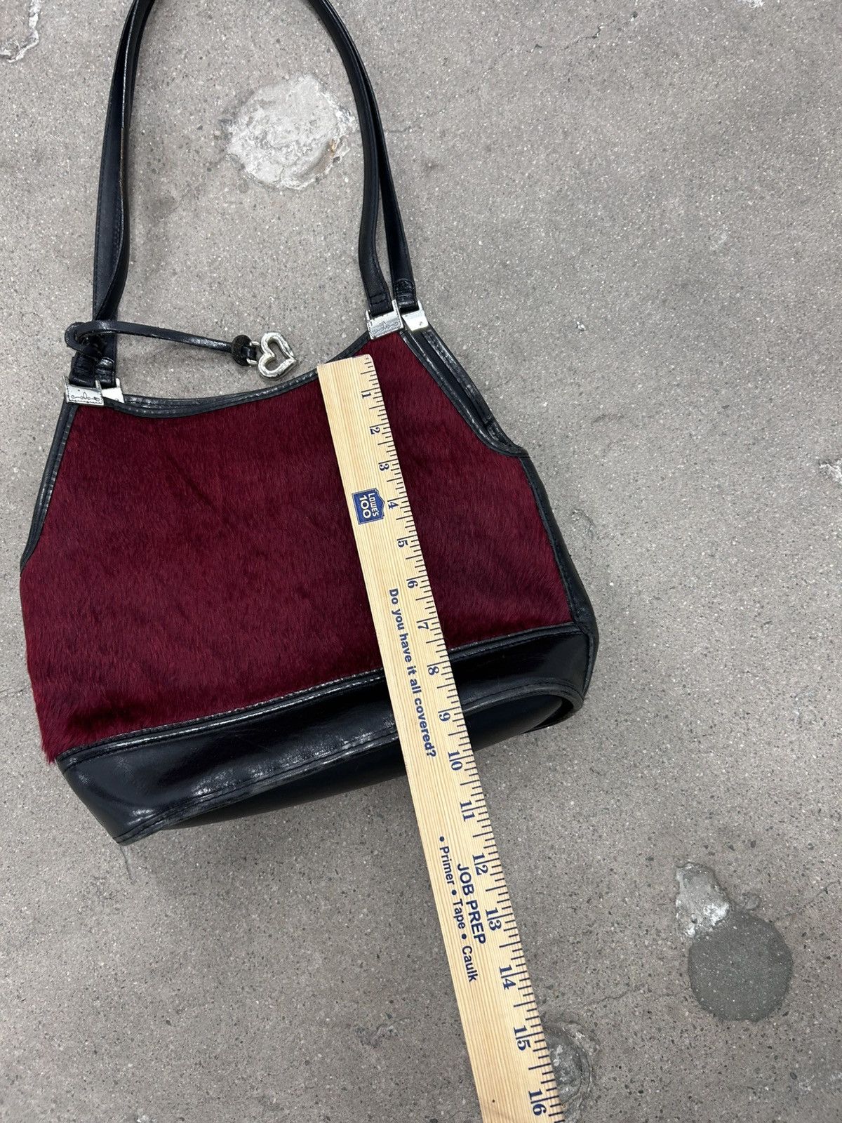 Brighton Vintage Brighton Bucket Bag Wine Red Black Leather Calf Bag Size ONE SIZE - 7 Thumbnail
