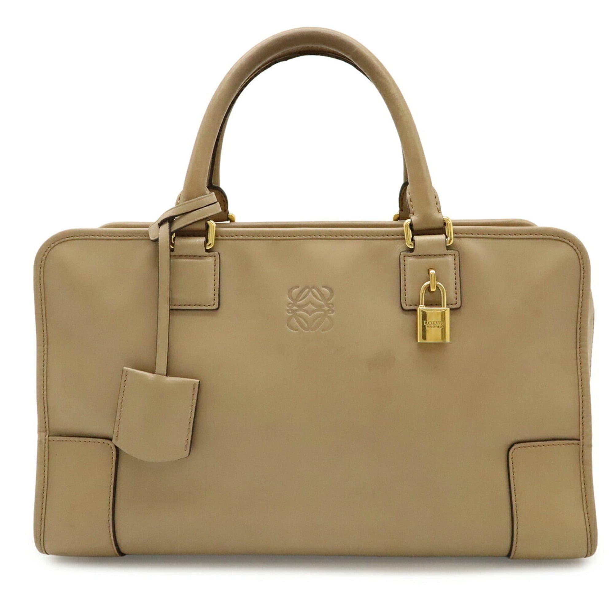 Loewe LOEWE Amazona 36 Anagram Handbag, Leather, Beige Size ONE SIZE - 1 Thumbnail
