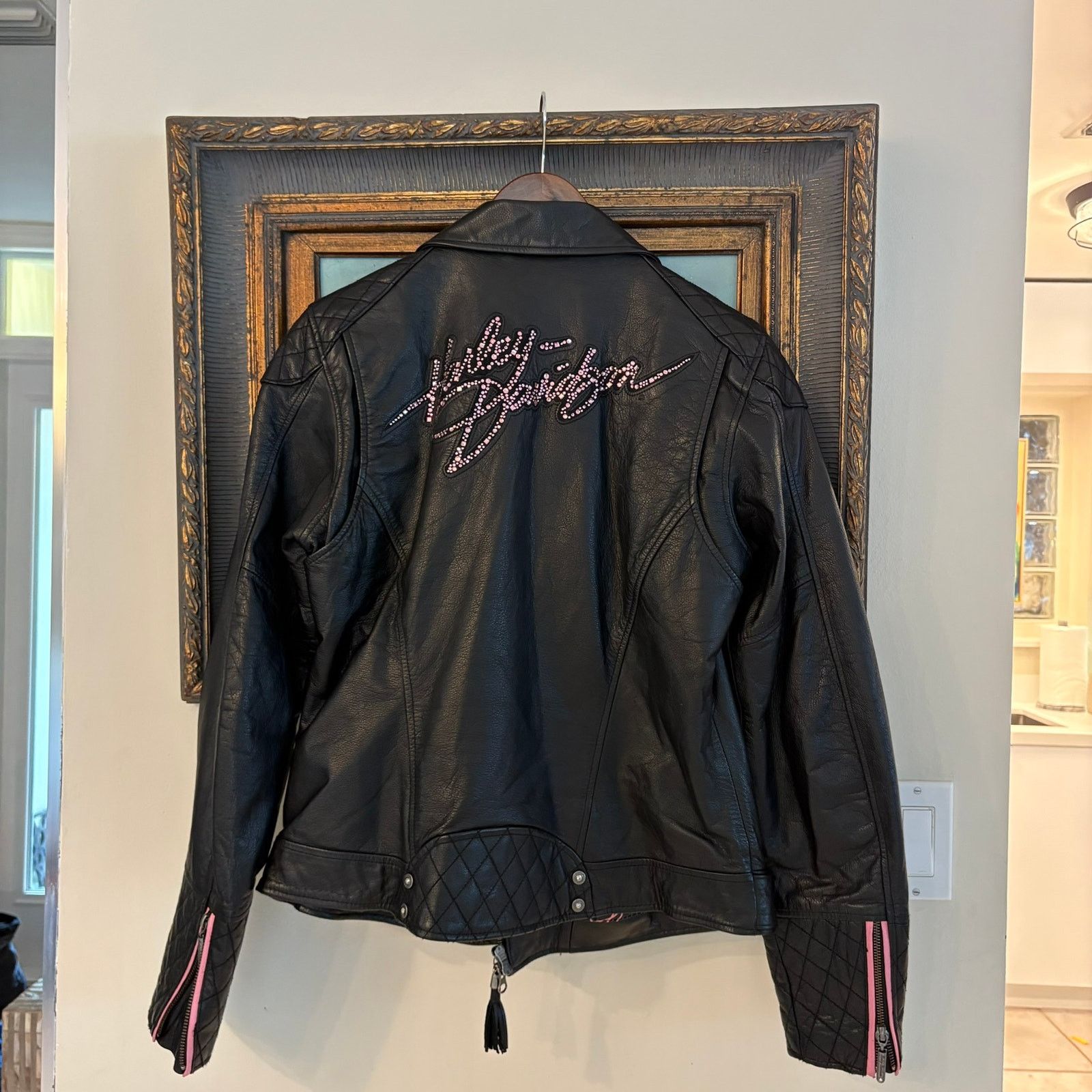 Harley Davidson Harley Davidson Pink Label Swarovski Leather Biker Jacket Size M / US 6-8 / IT 42-44 - 15 Thumbnail