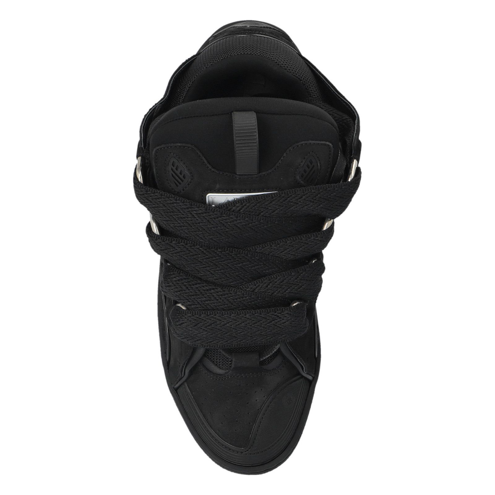 LANVIN Curb Men's Black Leather Sneakers New (Men's size:US