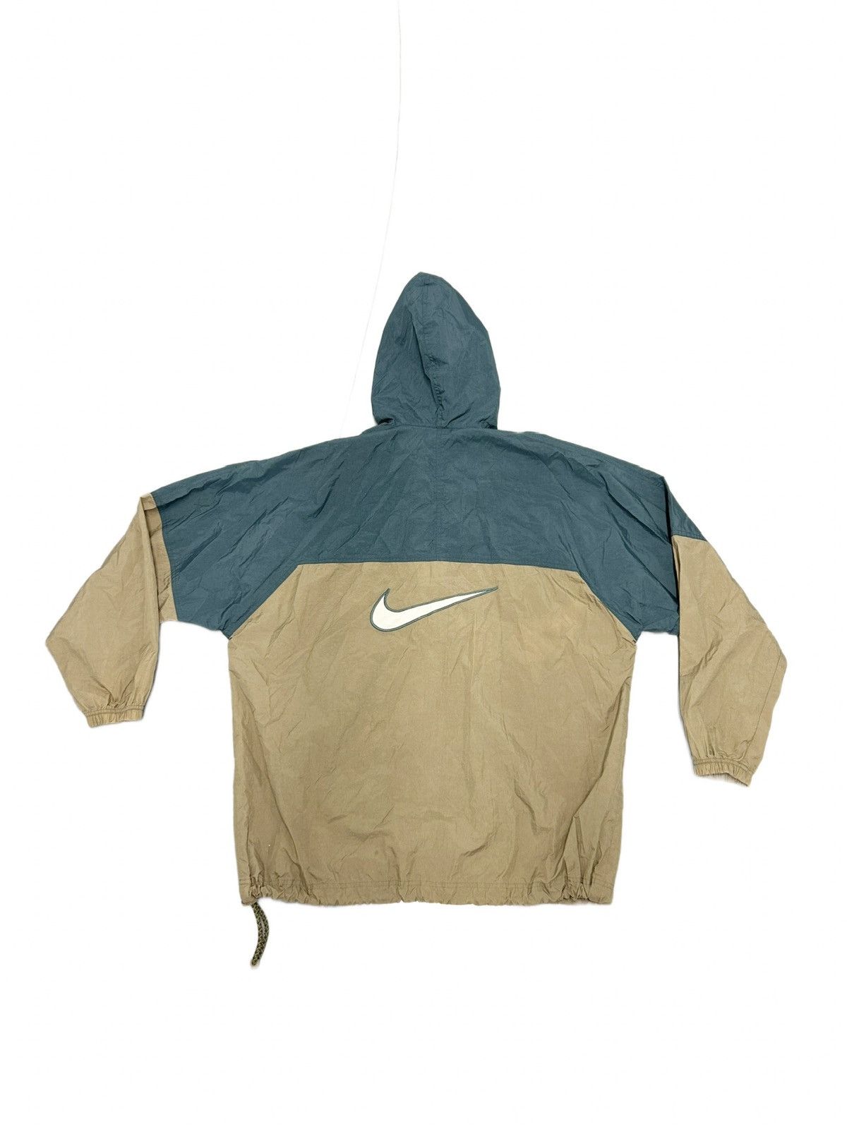Nike × Vintage Vintage Nike Windbreaker BIG GREEN Swoosh Jacket Large Size US L / EU 52-54 / 3 - 2 Thumbnail