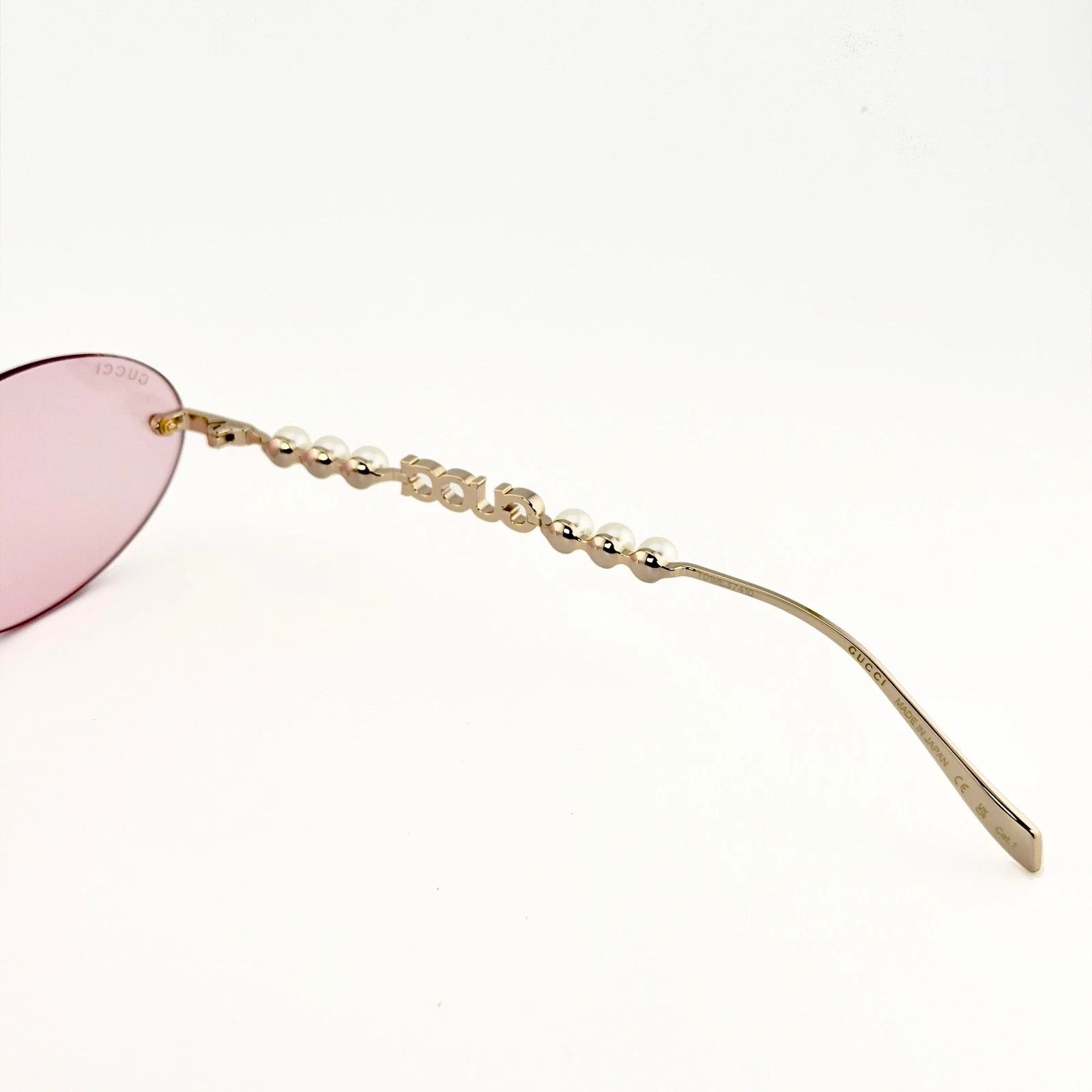 Gucci GUCCI GG1922S Gold Pink 1922 GG Pearl Fashion Sunglasses 004 Size ONE SIZE - 6 Thumbnail