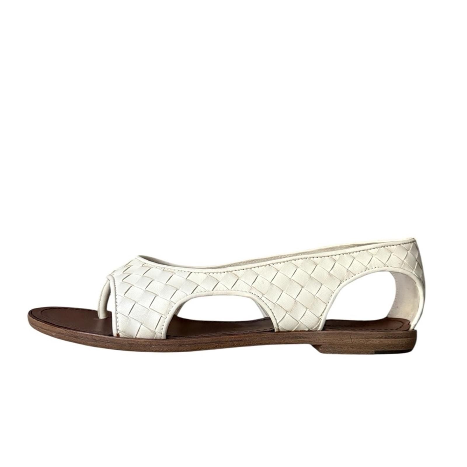 Bottega Veneta Bottega Veneta Napa Leather White Woven Sandals Size US 9.5 / IT 39.5 - 1 Thumbnail