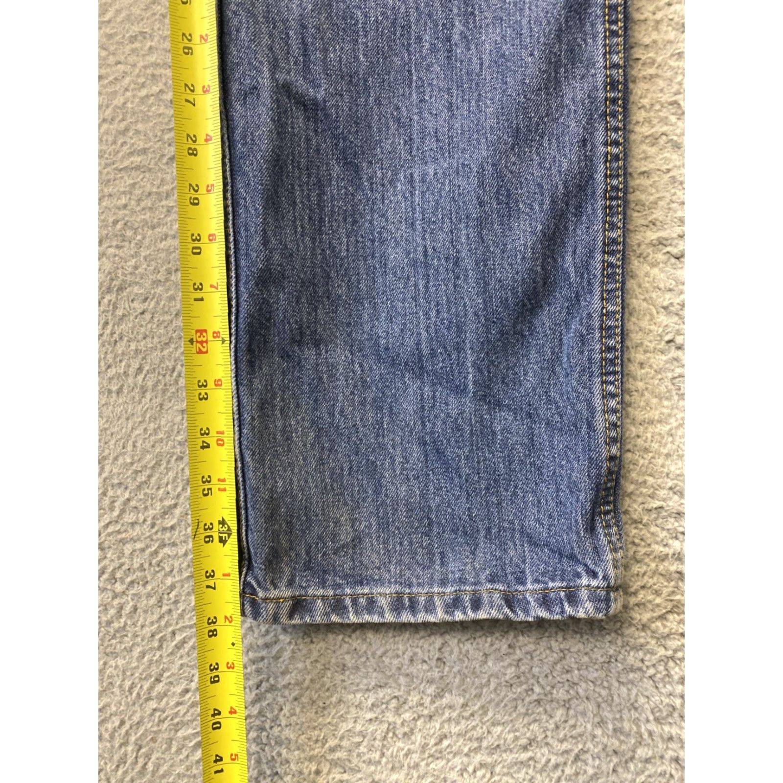 Denime Cinch Jeans Men Straight 36x38 Blue Denim Medium Wash Regular 5-Pocket Rise Mid Button Zip Pocketed Mens Clothing Category: Jeans Size US 36 / EU 52 - 5 Thumbnail