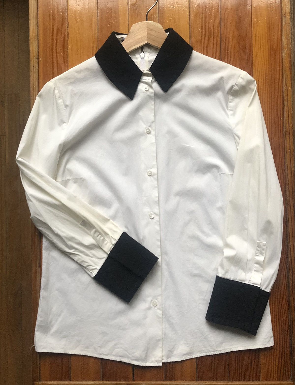 Jil Sander Jil Sander Navy Contrast Collar Blouse Size XS / US 0-2 / IT 36-38 - 2 Thumbnail