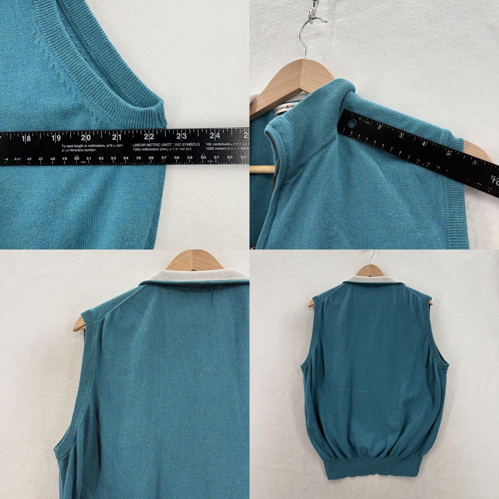 Peter Millar Peter Millar Sweater Vest Mens XL Blue Cotton Cashmere 1/4 Zip Mock Neck Golf Vest Size US XL / EU 56 / 4 - 8 Thumbnail