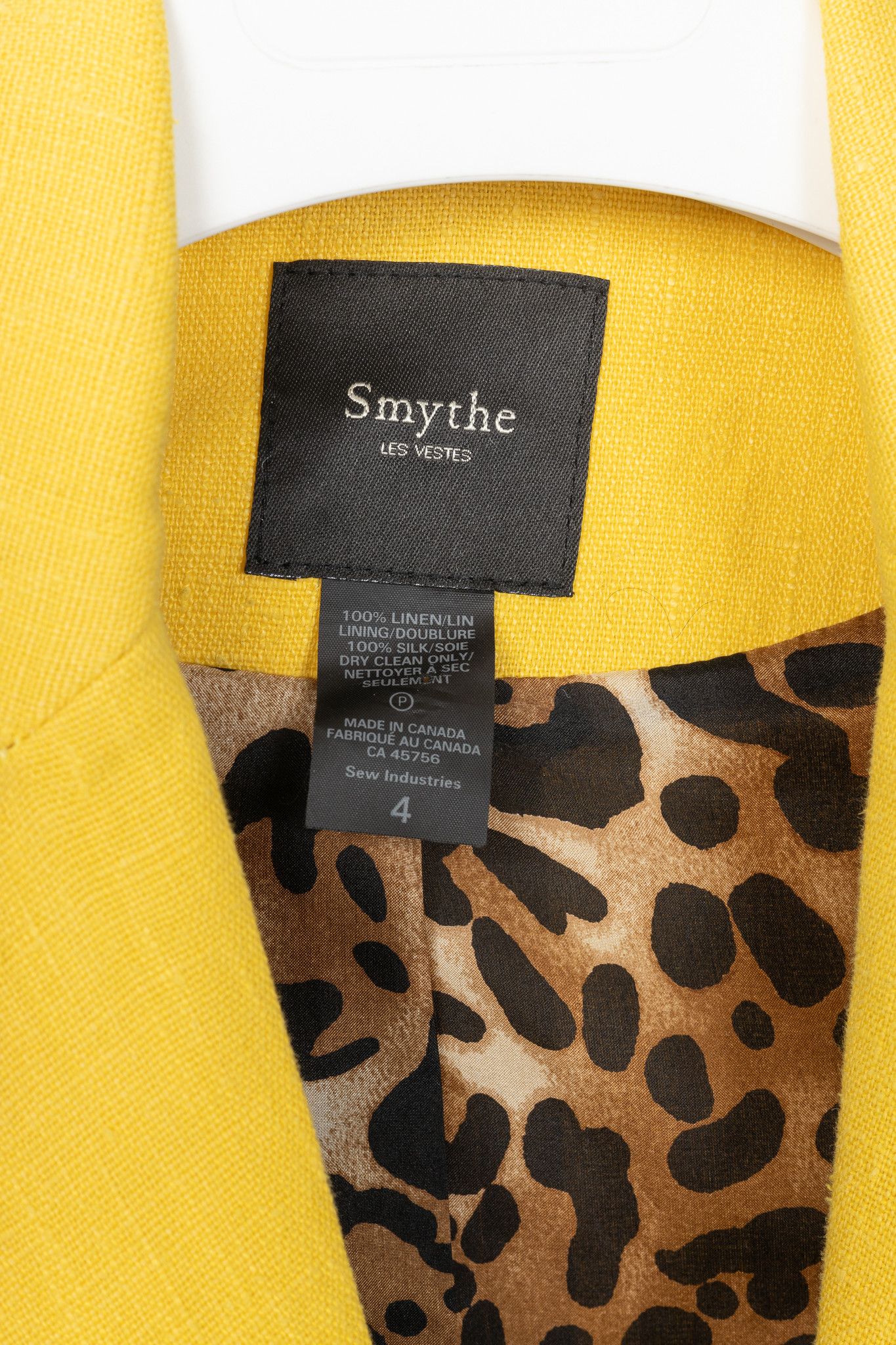 SMYTHE Smythe Boy Linen Leopard-Lining Single-Breasted Blazer Size S / US 4 / IT 40 - 4 Thumbnail