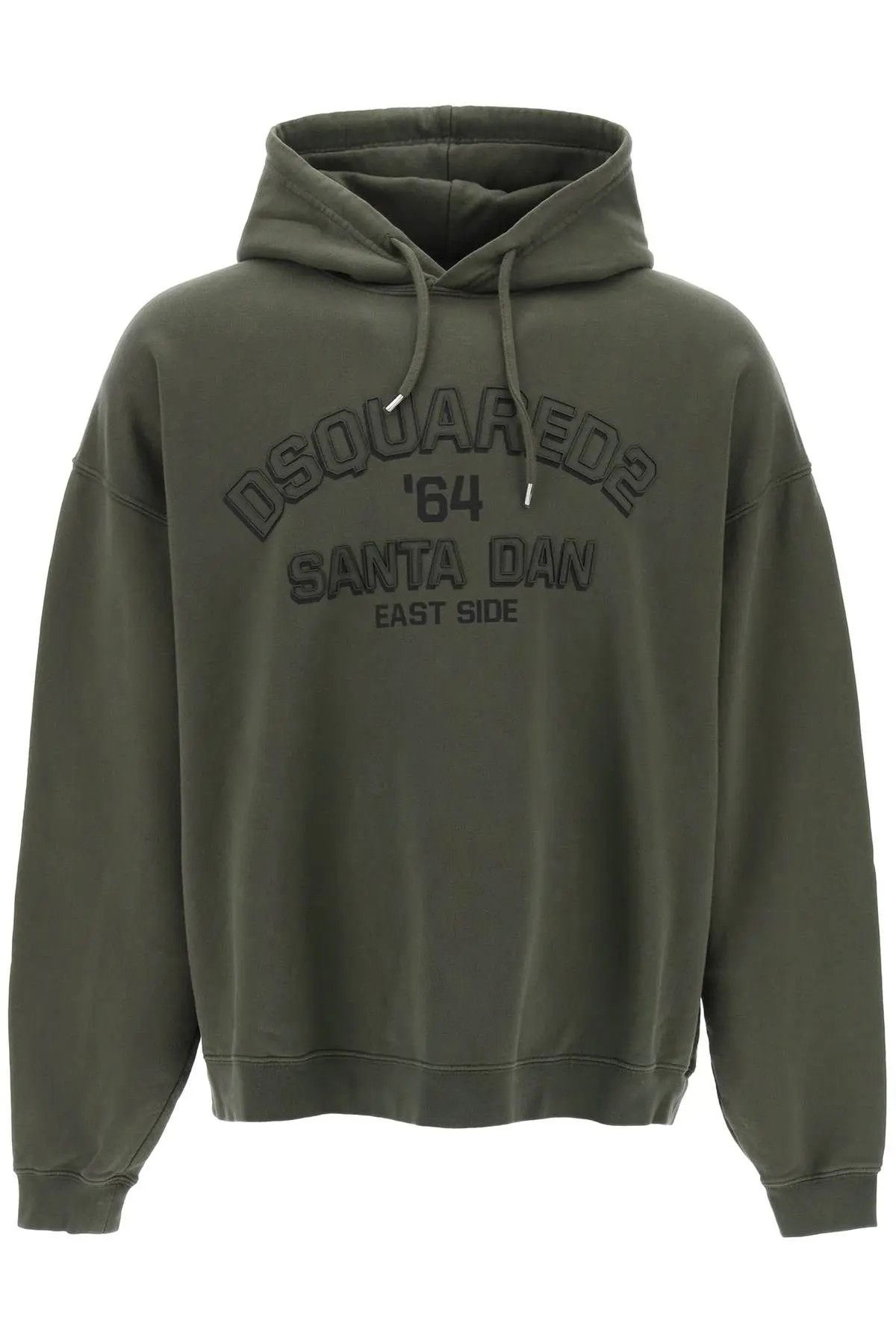 image of Dsquared2 O1S22I1N0124 Logo Print Hoodie In Khaki, Men's (Size Medium)