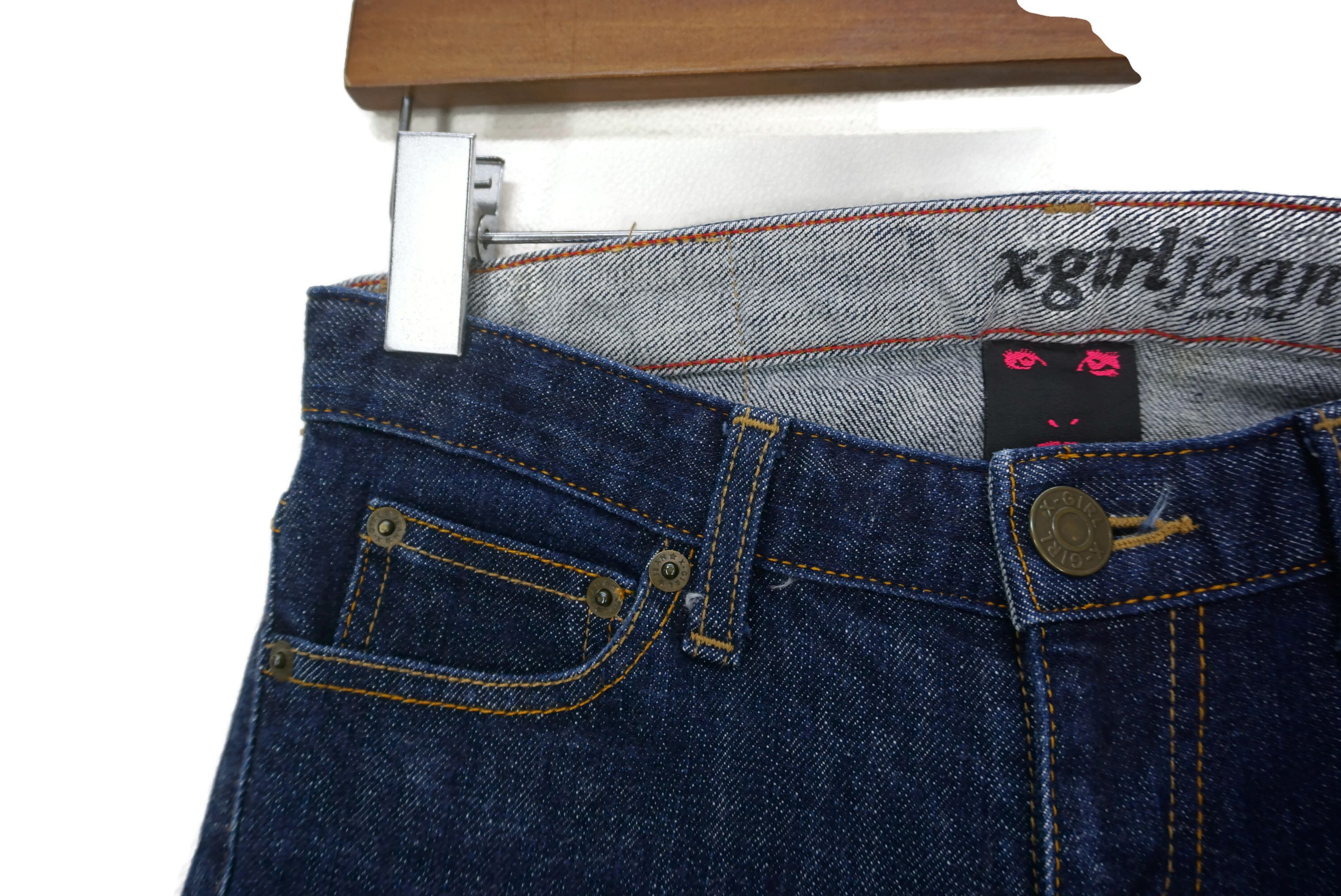 Japanese Brand X-Girl Jeans fits W24xL29 Made in Japan Low Rise Love Shaped Size 24" / US 00 / IT 34 - 4 Thumbnail