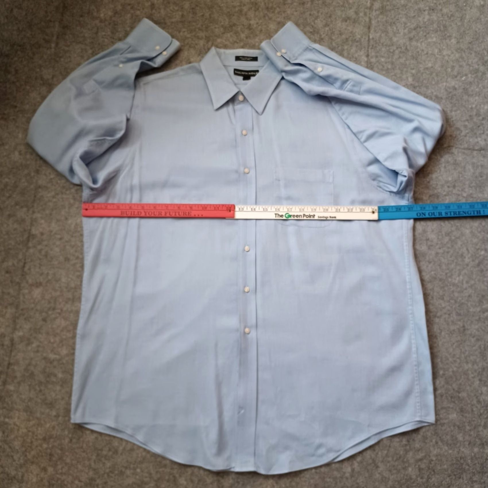 Saks Fifth Avenue Saks Fifth Avenue Shirt Mens 17 34/35 Blue Stripe Button Down 2 Ply Cotton Dress Shirt Slim Front Cuff Pattern Blue Stripe Mens Size US XL / EU 56 / 4 - 4 Thumbnail