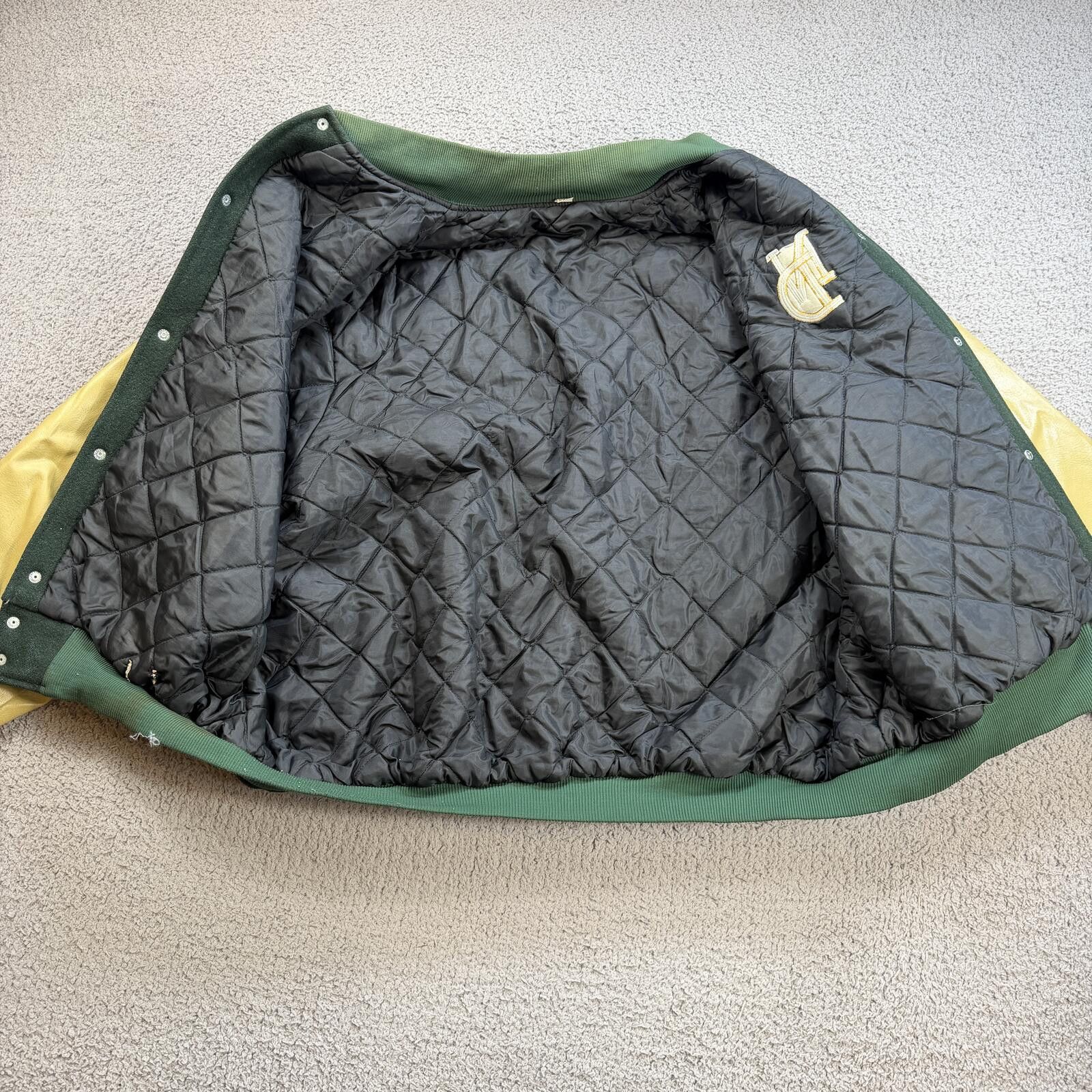 Other Vintage Notre Dame Varsity Jacket Green Wool Leather XXL Size US XXL / EU 58 / 5 - 4 Thumbnail